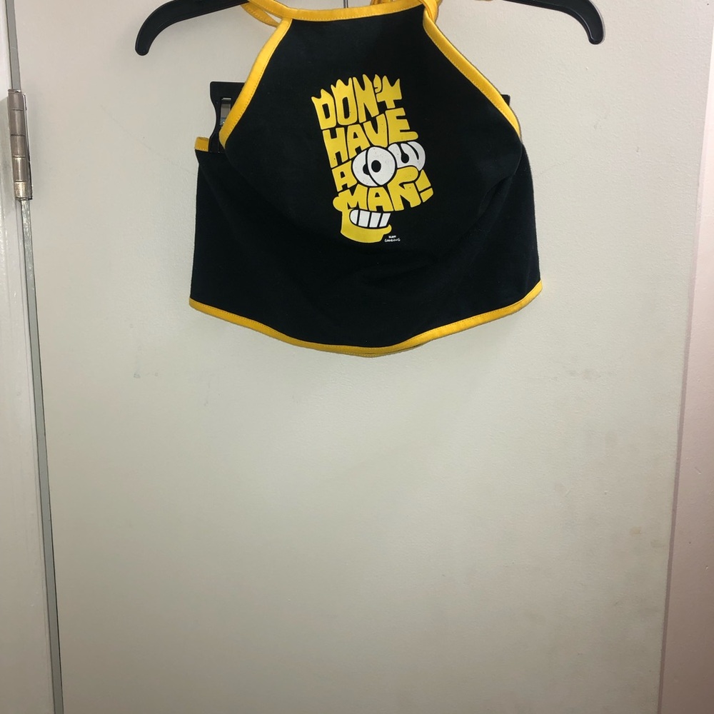 Bart Simpson Black and Yellow Graphic Halter Top